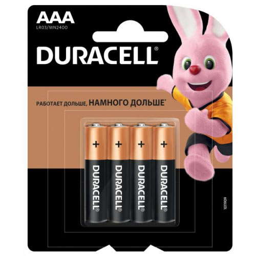  питания DURACELL Basic LR03 (ААА) 4шт